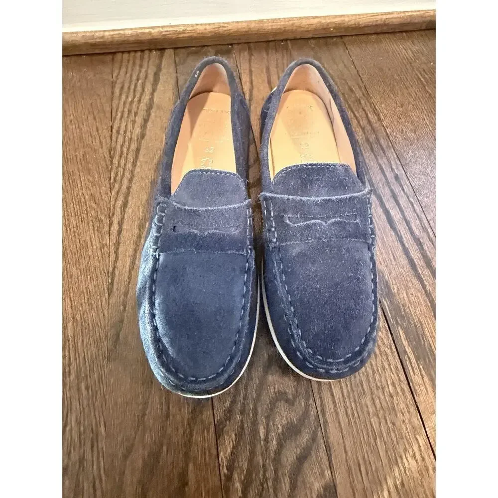 Geox Kids Navy Blue Suede Loafers Driving Mocs US Size 1 Youth